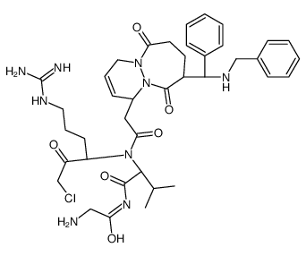 alpha-(1,7-diaza-5-(alpha-(phenylmethylamino)phenylmethyl)-2,6-dioxobicyclo(5.4.0)undecan-8-yl)glycyl-isoleucyl-argininyl chloromethyl ketone picture