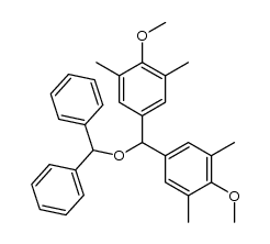[bis(4-methoxy-3,5-dimethylphenyl)]methyl diphenylmethyl ether Structure