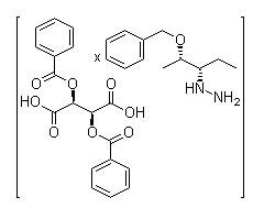 [S-(R',R')]-2,3-双(苯甲酰氧基)丁二酸和 [S-(R',R')]-[1-乙基-2-(苯基甲氧基)丙基]肼的化合物结构式