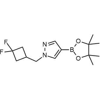 1-[(3,3-二氟环)甲基]-4-(四甲基-1,3,2-二氧硼杂环戊烷-2-基)-1H-吡唑结构式