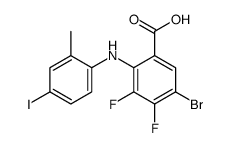 5-bromo-3,4-difluoro-2-(4-iodo-2-methylanilino)benzoic acid structure