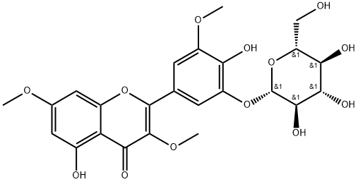 Myricetin 3,7,3'-trimethyl ether 5'-O-glucoside structure