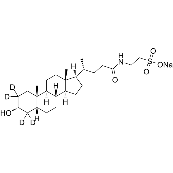 Taurolithocholic acid-d4 sodium Structure