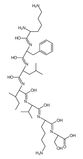 (2S)-2-[[(2S)-6-amino-2-[[(2S)-2-[[(2S,3S)-2-[[(2S)-2-[[(2S)-2-[[(2S)-2,6-diaminohexanoyl]amino]-3-phenylpropanoyl]amino]-4-methylpentanoyl]amino]-3-methylpentanoyl]amino]-3-methylbutanoyl]amino]hexanoyl]amino]-3-hydroxypropanoic acid Structure