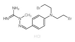 Hydrazinecarboximidamide,2-[[4-[bis(2-bromoethyl)amino]phenyl]methylene]-1-methyl-, hydrochloride (1:1) Structure