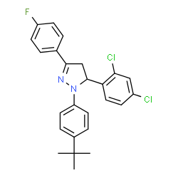 1-[4-(TERT-BUTYL)PHENYL]-5-(2,4-DICHLOROPHENYL)-3-(4-FLUOROPHENYL)-4,5-DIHYDRO-1H-PYRAZOLE结构式