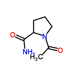 1-乙酰基-2-吡咯烷甲酰胺结构式