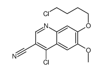 4-chloro-7-(4-chlorobutoxy)-6-methoxyquinoline-3-carbonitrile结构式
