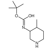 (4-甲基哌啶-3-基)氨基甲酸叔丁酯结构式