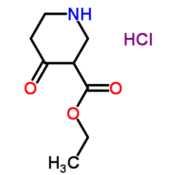 4-哌啶酮-3-甲酸乙酯盐酸盐结构式