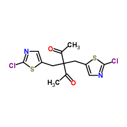 3,3-Bis[(2-chloro-1,3-thiazol-5-yl)methyl]-2,4-pentanedione结构式