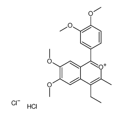 1-(3,4-dimethoxyphenyl)-4-ethyl-6,7-dimethoxy-3-methylisochromenylium chloride hydrochloride Structure