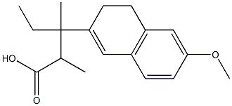 3,4-Dihydro-β-ethyl-6-methoxy-α,β-dimethyl-2-naphthalenepropionic acid Structure