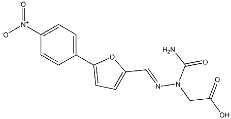 5-(4-硝基苯基)-2-糠醛-(2-羧甲基)氨基脲结构式