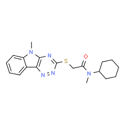 Acetamide, N-cyclohexyl-N-methyl-2-[(5-methyl-5H-1,2,4-triazino[5,6-b]indol-3-yl)thio]- (9CI) Structure