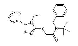 Acetamide, N-(1,1-dimethylethyl)-2-[[4-ethyl-5-(2-furanyl)-4H-1,2,4-triazol-3-yl]thio]-N-(phenylmethyl)- (9CI) Structure