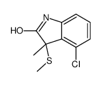 4-chloro-3-methyl-3-methylsulfanyl-1H-indol-2-one结构式