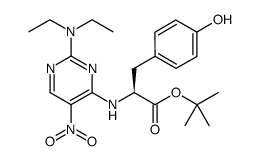 N-(2-[N',N'-diethylamino]-5-nitropyrimidin-4-yl)-L-tyrosine tert-butyl ester Structure
