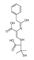 (2R)-2-[[2-carboxy-2-[(2-phenylacetyl)amino]ethenyl]amino]-3-methyl-3-sulfanylbutanoic acid Structure