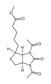 5-((3aS)-1,3-diacetyl-2-oxo-(3ar,6ac)-hexahydro-thieno[3,4-d]imidazol-4t-yl)-pentanoic acid methyl ester Structure