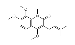 4,7,8-trimethoxy-1-methyl-3-(3-methylbut-2-enyl)quinolin-2-one结构式