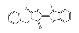 5-(3-甲基-2(3h)-苯并噻唑)-3-(苯基甲基)-2-硫氧代-4-噻唑啉酮结构式