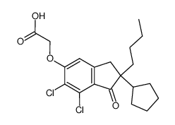 [(-2-butyl-6,7-dichloro-2-cyclopentyl-2,3-dihydro-1-oxo-1H-inden-5-yl)oxy]acetic acid结构式