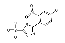 5-(4-chloro-2-nitrophenyl)-1,3,4-thiadiazole-2-sulfonyl chloride Structure