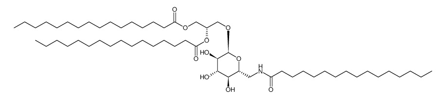 1,2-Dipalmitoyl-3-(N-palmitoyl-6'-amino-6'-deoxy-α-D-glucosyl)-sn-glycerol structure