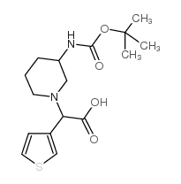 (3-Boc-氨基-1-哌啶)-噻吩-3-乙酸结构式
