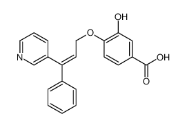 3-hydroxy-4-(3-phenyl-3-pyridin-3-ylprop-2-enoxy)benzoic acid Structure
