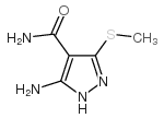 3-(甲硫基)-5-氨基-4-吡唑甲酰胺结构式