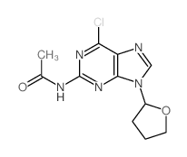 N-[6-chloro-9-[(2S)-oxolan-2-yl]purin-2-yl]acetamide结构式
