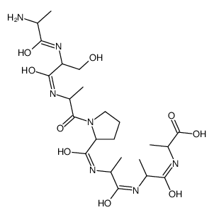 (2S)-2-[[(2S)-2-[[(2S)-2-[[(2S)-1-[(2S)-2-[[(2S)-2-[[(2S)-2-aminopropanoyl]amino]-3-hydroxypropanoyl]amino]propanoyl]pyrrolidine-2-carbonyl]amino]propanoyl]amino]propanoyl]amino]propanoic acid结构式