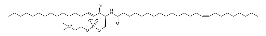 N-神经酰基-D-赤型鞘氨酰基磷酸胆碱结构式