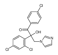 1-(4-chlorophenyl)-2-(2,4-dichlorophenyl)-2-hydroxy-3-imidazol-1-ylpropan-1-one结构式