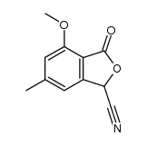 1,3-dihydro-4-methoxy-6-methyl-3-oxo-1-isobenzofurancarbonitrile结构式
