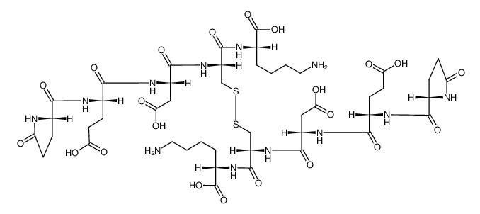 (Glp-Glu-Asp-Cys(-)-Lys-OH)2结构式