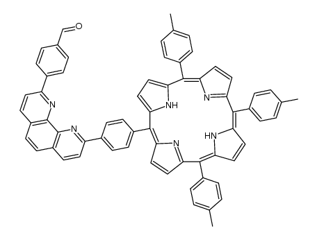 4-(9-(4-(10,15,20-tri-p-tolylporphyrin-5-yl)phenyl)-1,10-phenanthrolin-2-yl)benzaldehyde结构式