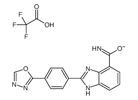 2-[4-(1,3,4-oxadiazol-2-yl)phenyl]-1H-benzimidazole-4-carboxamide,2,2,2-trifluoroacetate Structure