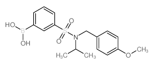 (3-(N-异丙基-N-(4-甲氧基苄基)氨磺酰基)苯基)硼酸结构式