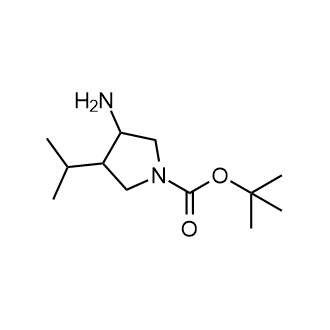 3-氨基-4-异丙基吡咯烷-1-羧酸叔丁酯结构式