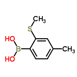 4-Methyl-2-(methylthio)phenylboronic acid结构式