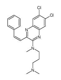 N-[6,7-二氯-3-(2-苯乙烯基)-2-喹喔啉基]-N,N’,N’-三甲基-1,3-丙二胺结构式
