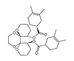 (5S,6R,7R,12S)-1,8,13,16-tetraoxadispiro[5.0.57.46]hexadecane-5,12-diyl (1S,1'S)-bis(3,4-dimethylcyclohex-3-ene-1-carboxylate)结构式