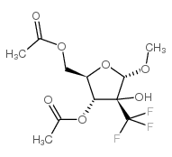 甲基-2-(三氟甲基)-alpha-D-呋喃核糖苷-3,5-二乙酸酯结构式
