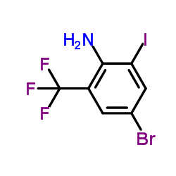 4-溴-2-碘-6-(三氟甲基)苯胺结构式