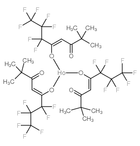 三(6,6,7,7,8,8,8-七氟-2,2-二甲基-3,5-辛二酮酸)钬结构式