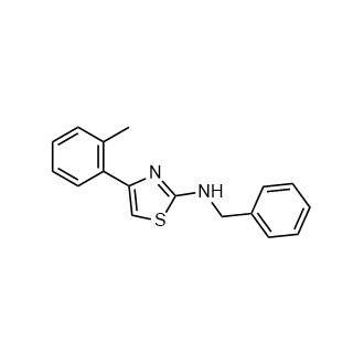 N-苄基-4-(邻甲苯基)噻唑-2-胺结构式