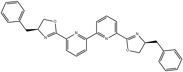 6,6'-双[(4S)-4,5-二氢-4-(苯基甲基)-2-噁唑基]-2,2'-联吡啶结构式